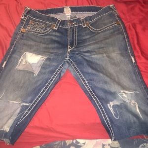 True Religion Blue Jean Shorts